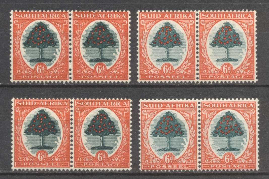 1933 CC 60a 6d Unscreened Pairs x 4 - Superb Unmounted - CV R 2600 !