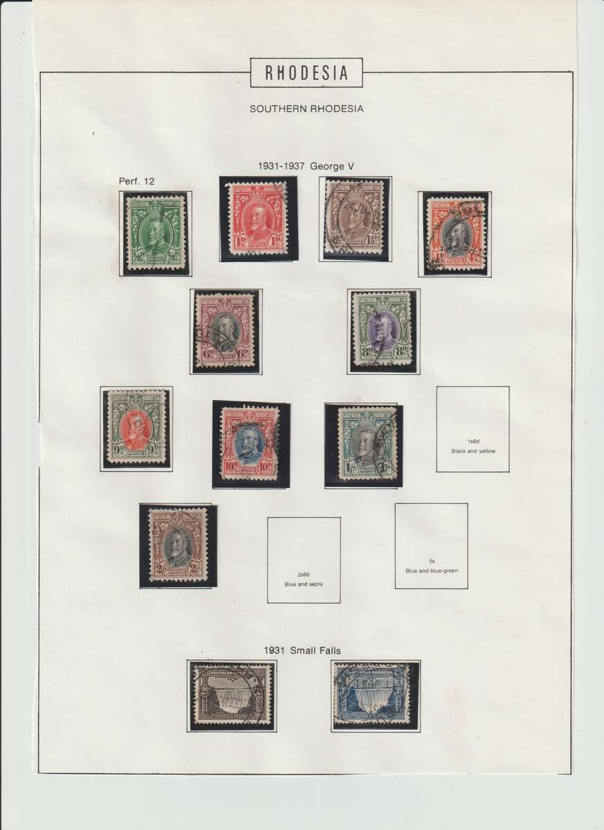 Southern Rhodesia 1931-1937 Field Marshall Selection Used, different perforations (See Scans !!!)