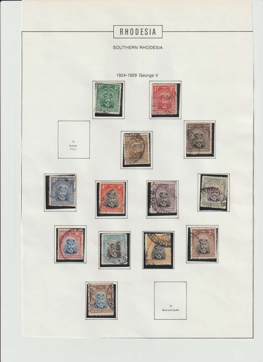 Southern Rhodesia 1913 - 1924 BSAC, Postage & Revenue "Admirals different Perfs . As received .