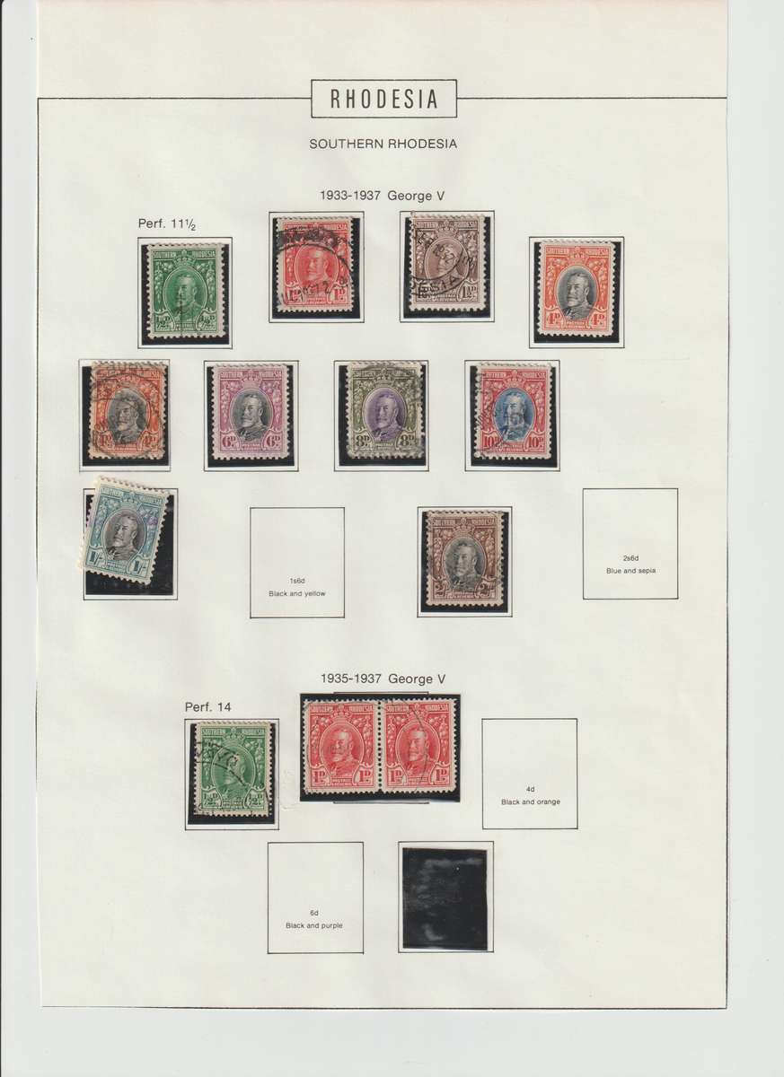 Southern Rhodesia 1931-1937 Field Marshall Selection Used, different perforations (See Scans !!!)