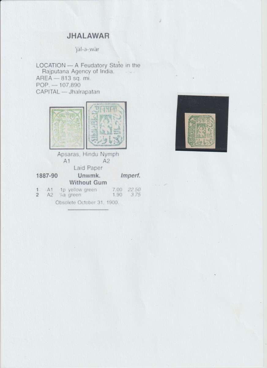 India Feudatory States Nowanuggur & Jhalwar Rare Grouping. See Scans.
