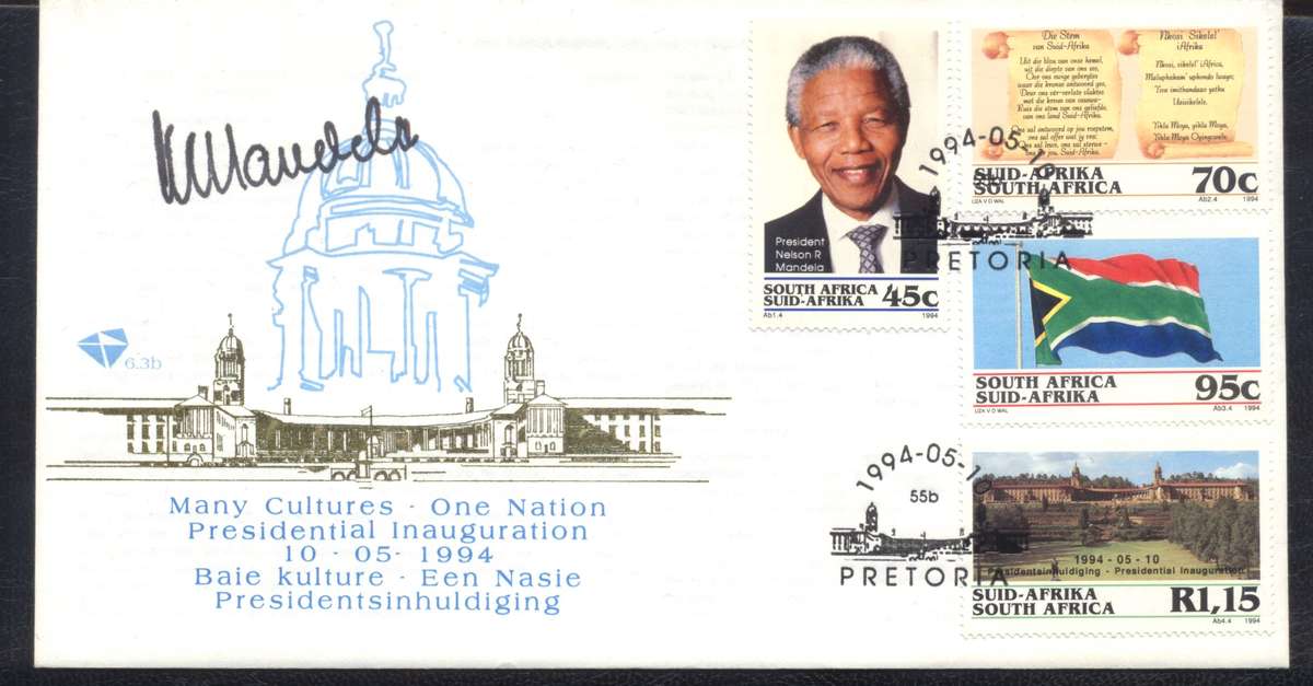 RSA 1994 Inauguration cover with mandela signature - looks to be Autopen - Fresh !