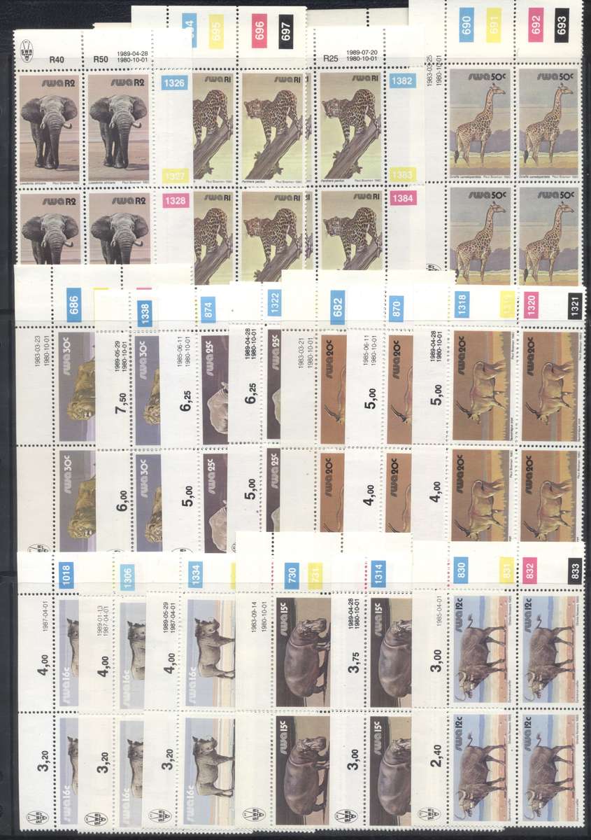 SWA Wildlife Definitives 54 controls different dates & 4 Mint booklets - see 4 scans
