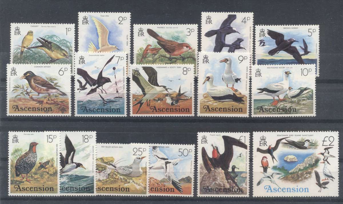 Ascension 1976 Popular Birds full set of 16 - Superb Unmounted