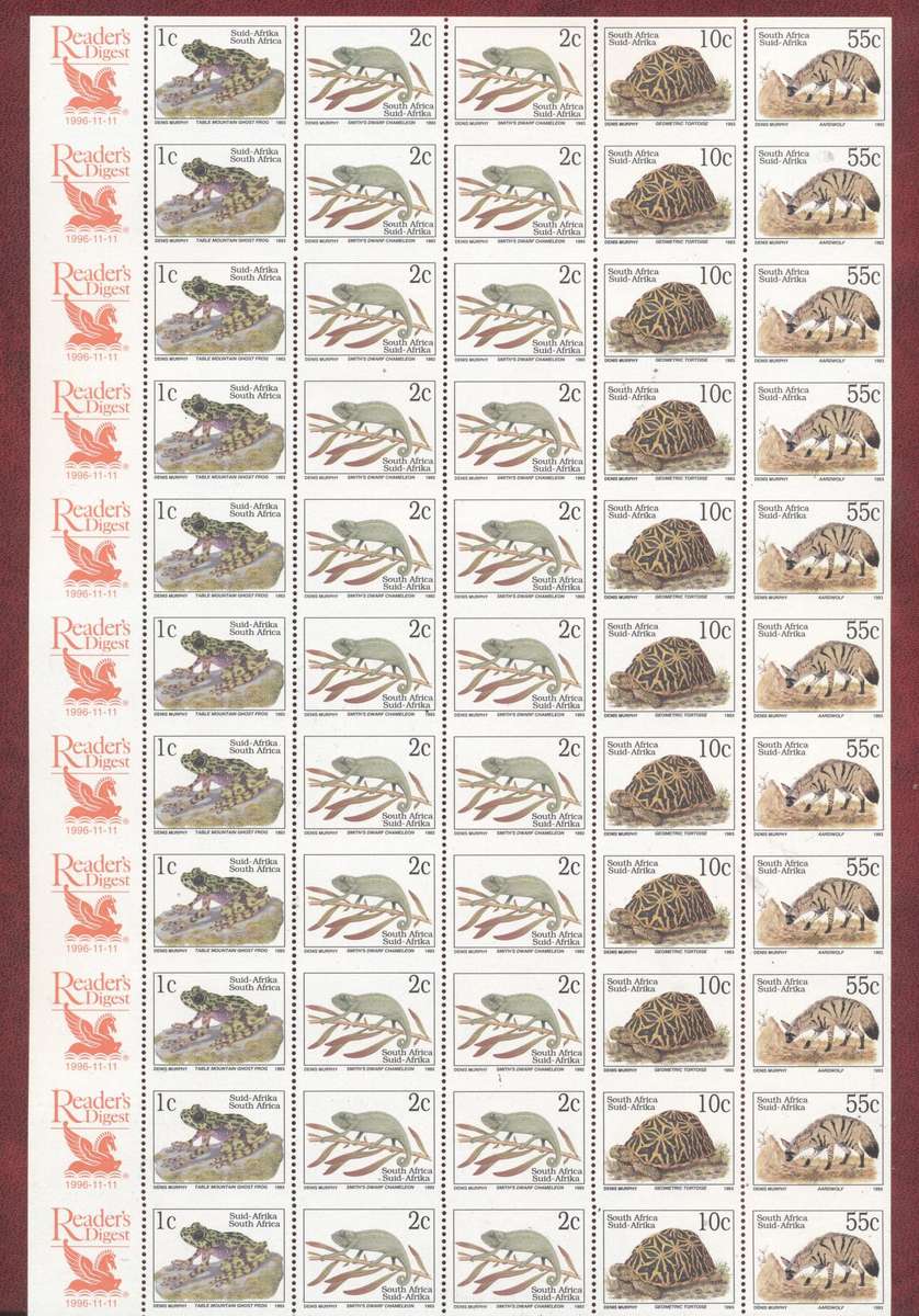 RSA 1993 Readers Digest Uncut booklet Pane - superb condition