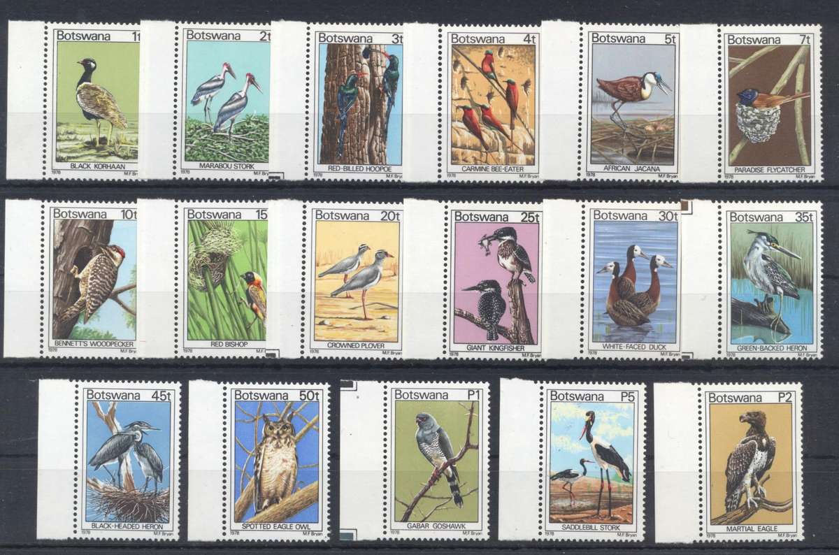 Botswana Birds 1978 Full Marginal set - superb unmounted