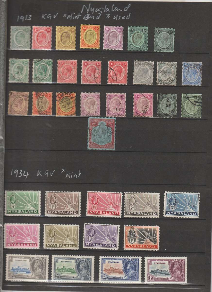 Nyasaland 1913 - 1963 Selection. High CV. See Scans!!!