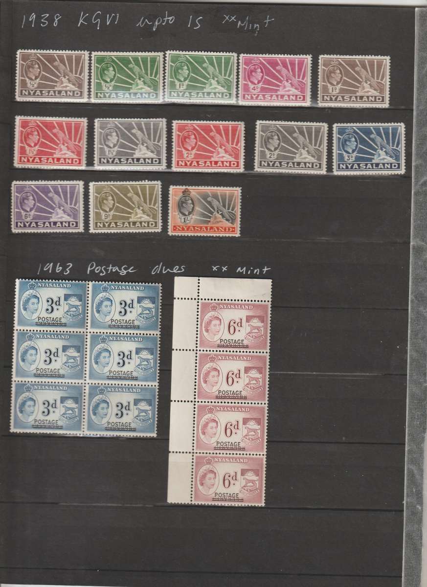 Nyasaland 1913 - 1963 Selection. High CV. See Scans!!!