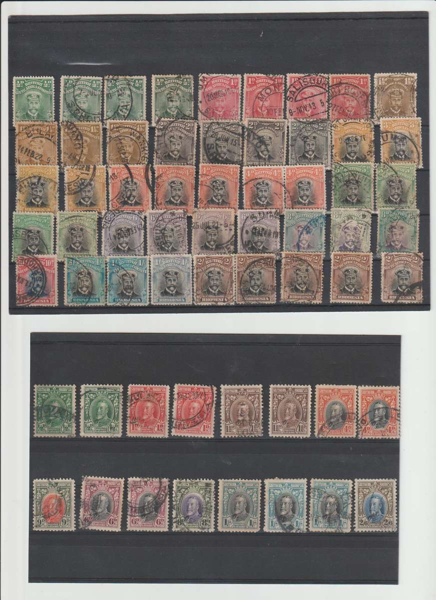 Rhodesia, 1909 O/P issue, 1913 Admirals, 1931 Field Marshal. Good CV.*mint, *used. Se Scans.