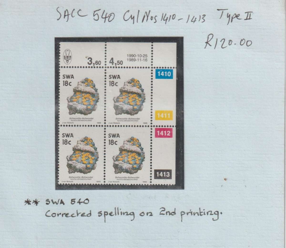 1989 SWA , 1991 Namibia . 4th & 1st definitive issues **mint Stamps, Blocks. See Scans !!!
