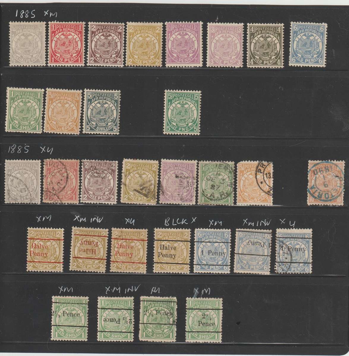 South Africa 1885 -1893 *m, *u, Good CV. Assume Reprints ?