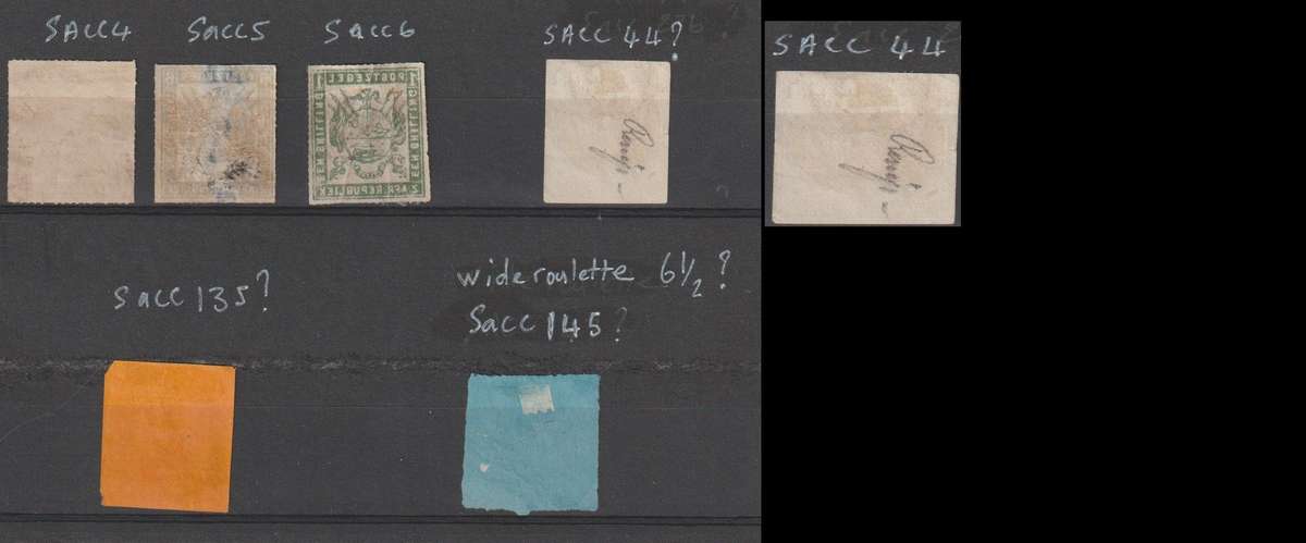 Transvaal 1869-1879 Selection SACC 4,5,6,44,135,145