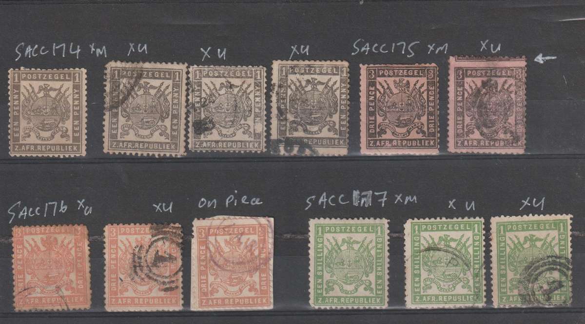 Transvaal 1883 -1885 selection *m,*u See Scans.