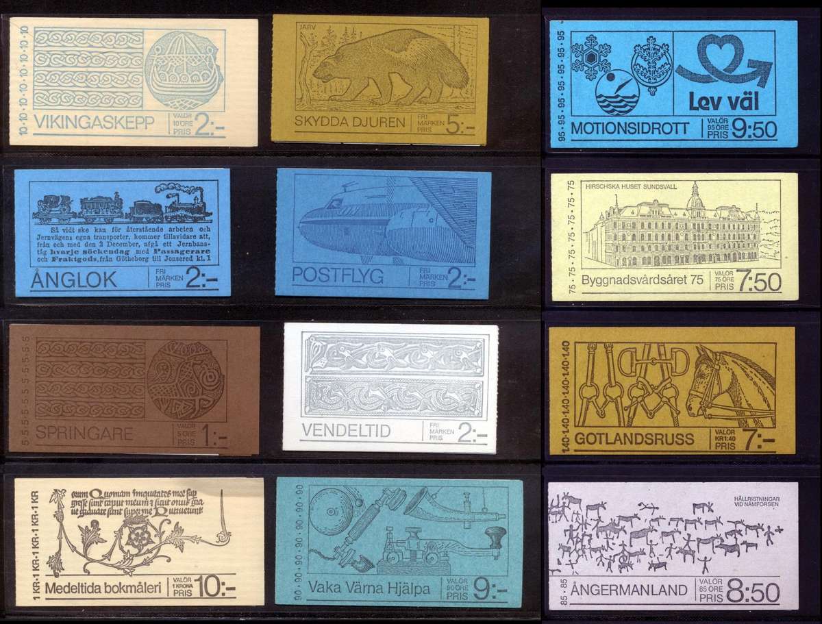 Sverige (Sweden) 12 x Mint & complete booklets - see scans
