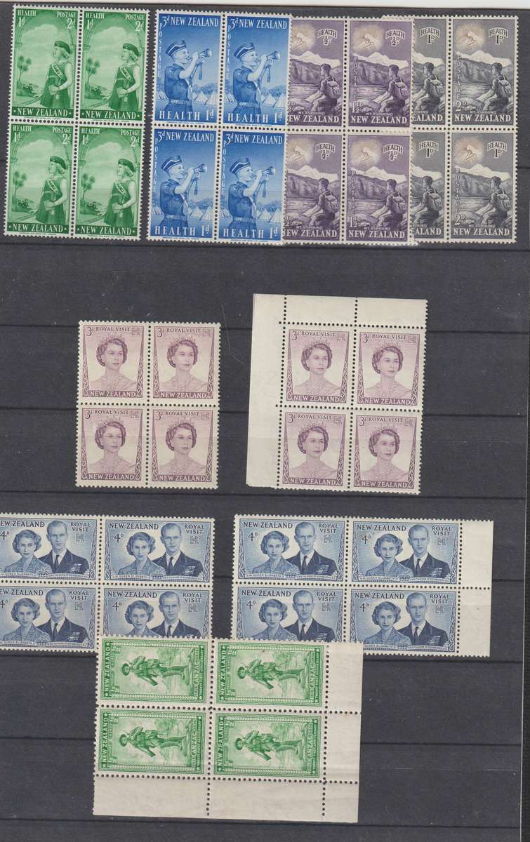 New Zealand 1900'S **m, Corner blocks, blocks, Great Selection. See Scans.