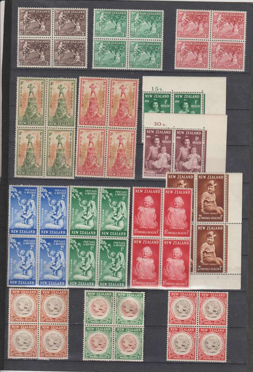 New Zealand 1900'S **m, Corner blocks, blocks, Great Selection. See Scans.