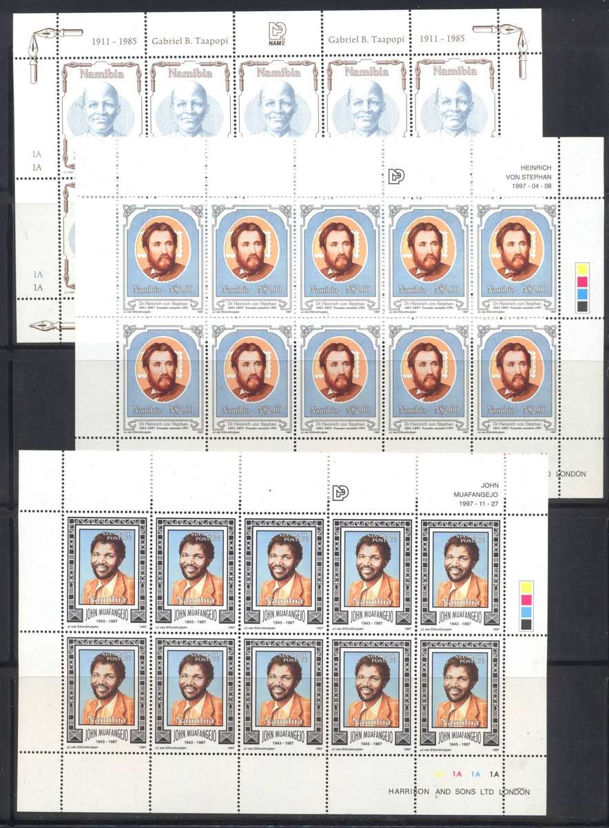 Namibia 1997 3 x full sheetlets - superb condition