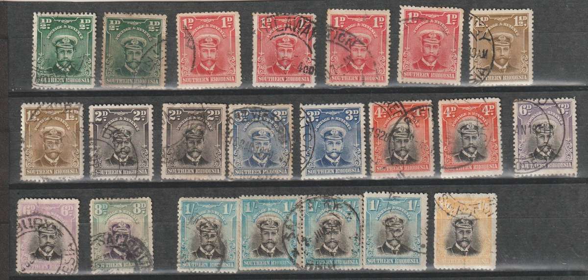 1924 -1929 Southern Rhodesia KGV definitive issue. * U See Scan.