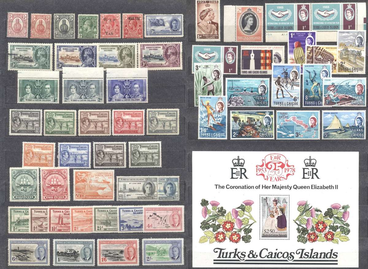 Turks & Caicos Islands Kings & Queen Selection - Very Fine Mint - see 2 scans