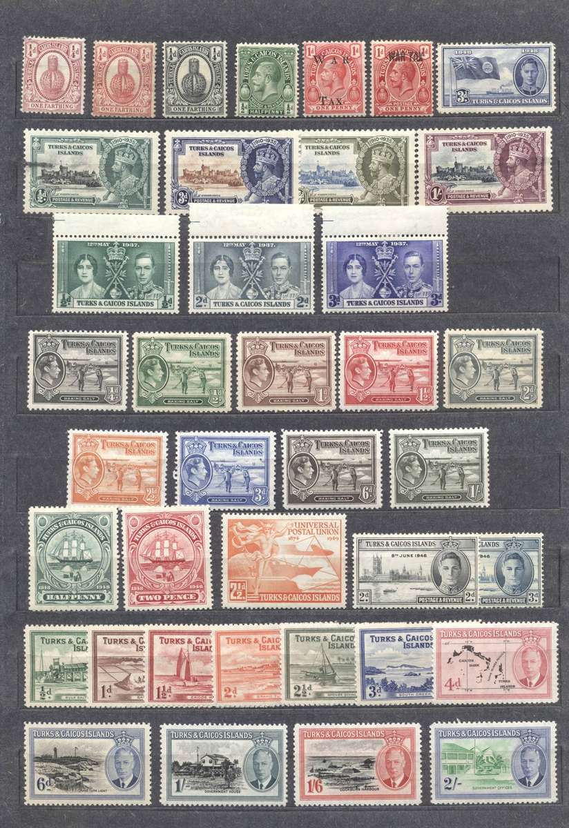 Turks & Caicos Islands Kings & Queen Selection - Very Fine Mint - see 2 scans
