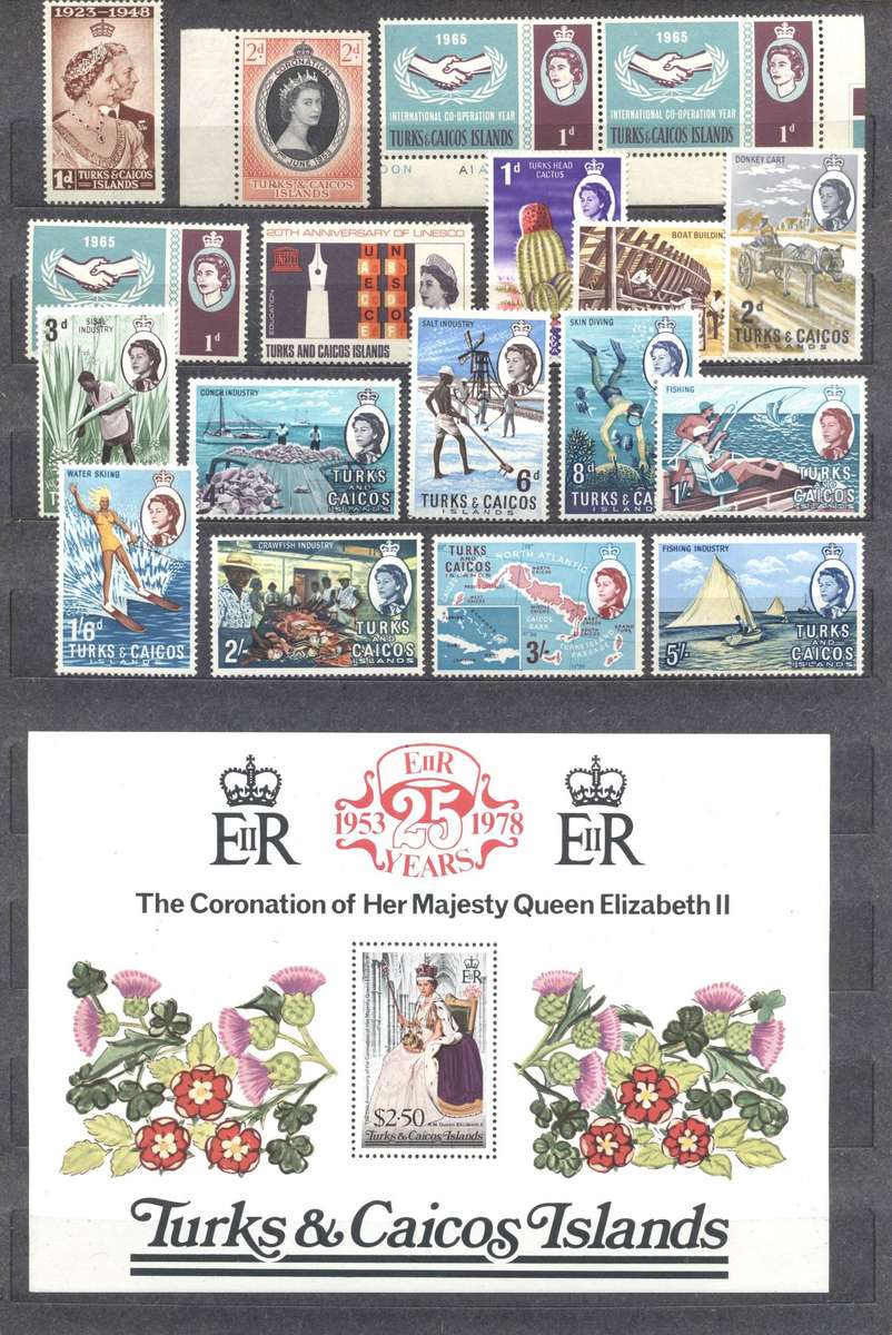 Turks & Caicos Islands Kings & Queen Selection - Very Fine Mint - see 2 scans