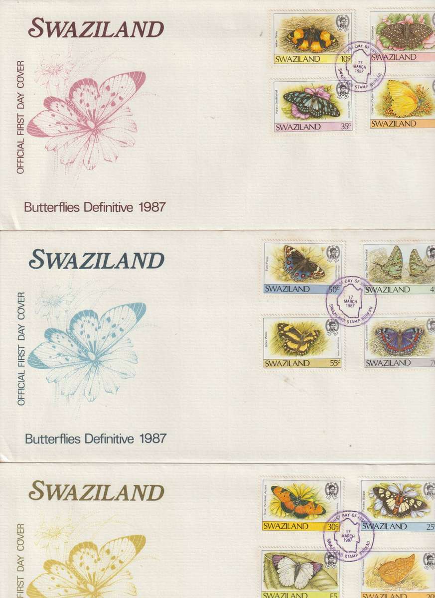 Swaziland 1987 & 1990 Butterflies, stamps **m, *m, u & FDC's selection. See Scans.