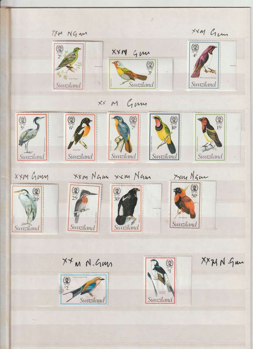 Swaziland new definitive issue (Birds) Stamps and FDC. **M, *M, U. See Scans.