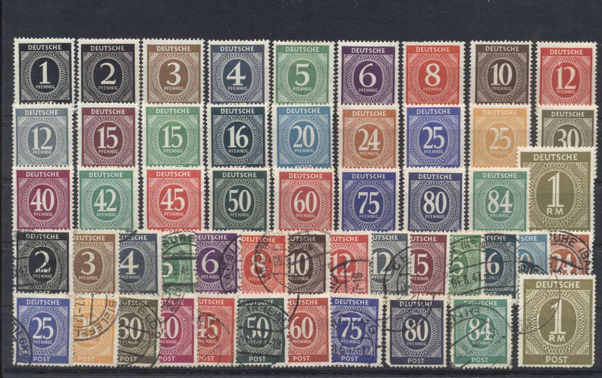 Germany Post war issue full sets , 1 Mint, 1 used