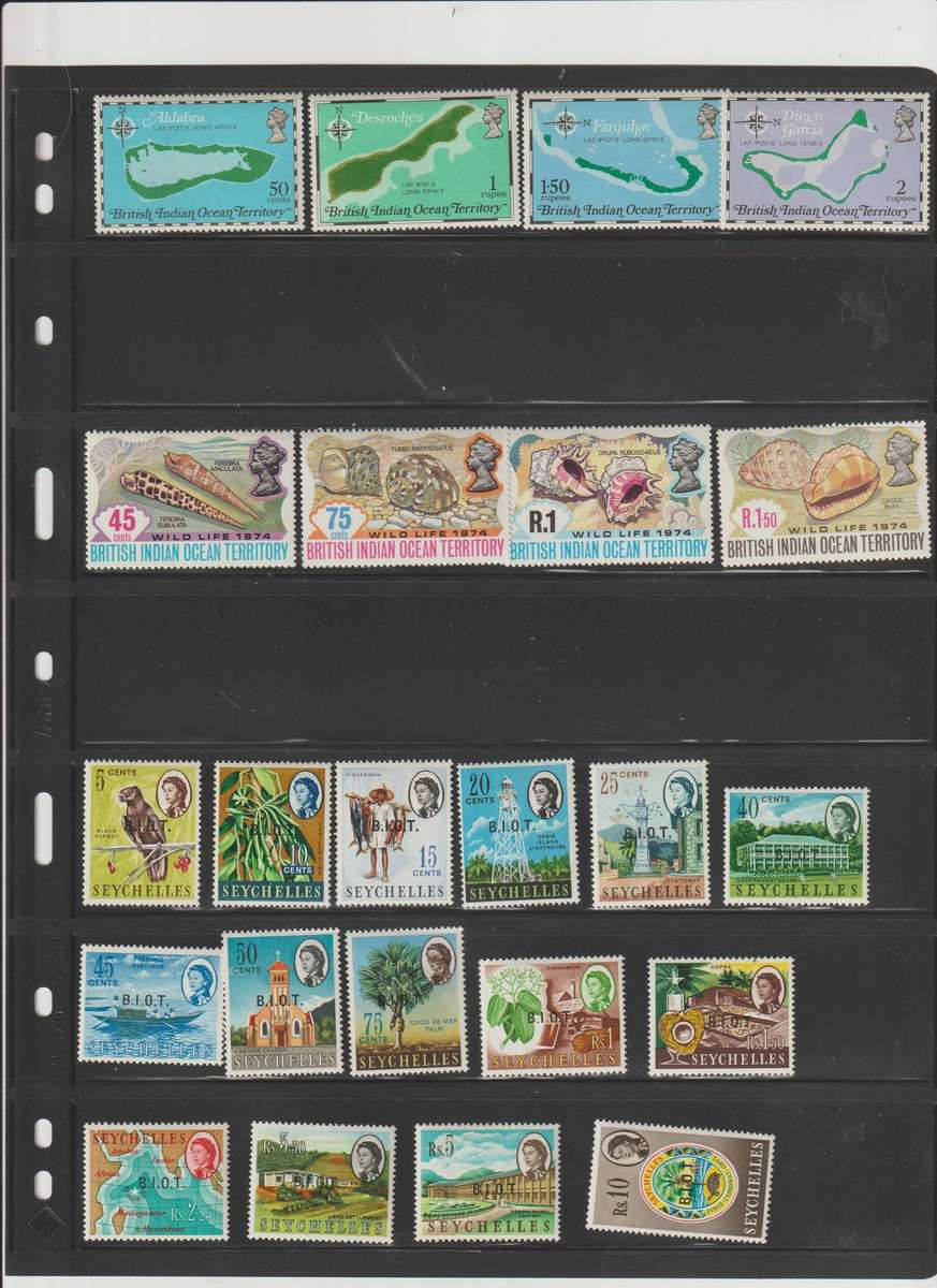 British Indian ocean territory Sets, part sets **M, *M. See Scans.