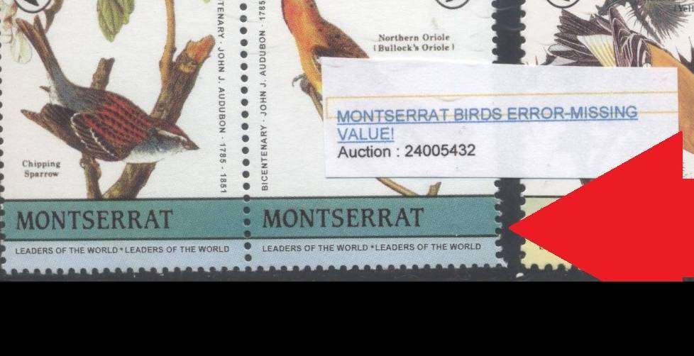 Island Birds Selection - 2 varieties - Imperf & MISSING VALUE - Superb Unmounted