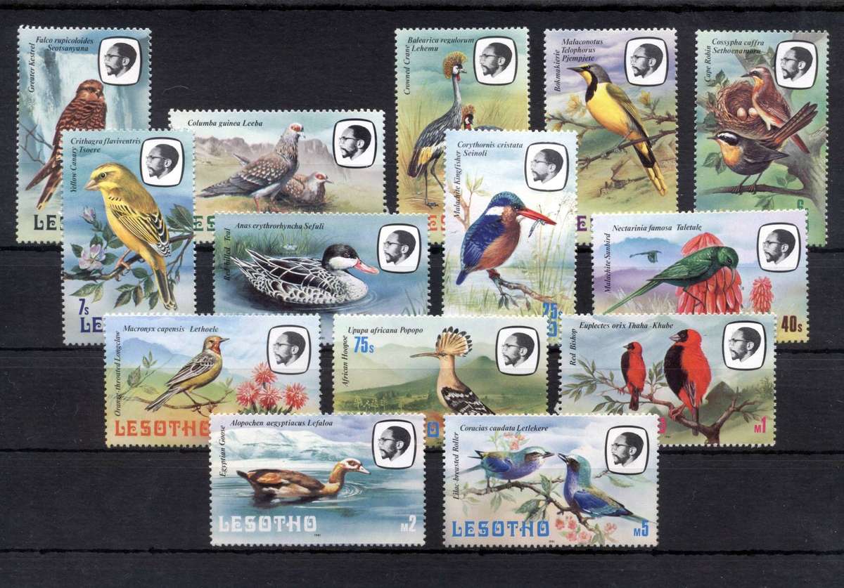 Lesotho Birds 1981 full set of 14 - Superb Unmounted