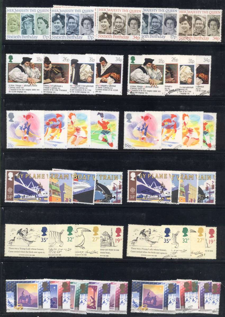 Great Britain 1988 Sets (6) (Unmounted & CTO ) and matching covers - see 3 scans