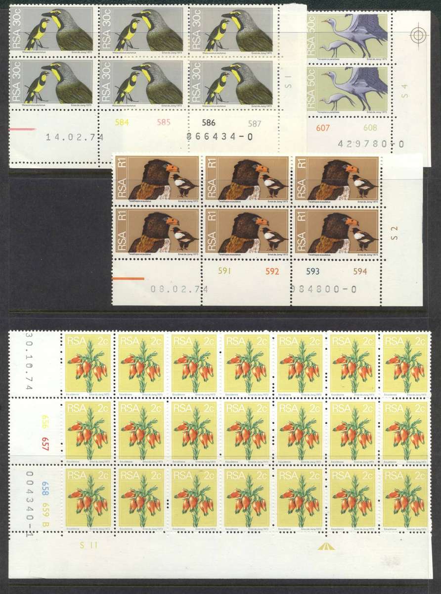 RSA 1974 Second Definitive selection of Blocks, part sheets, strips - Superb condition - see 8 scans