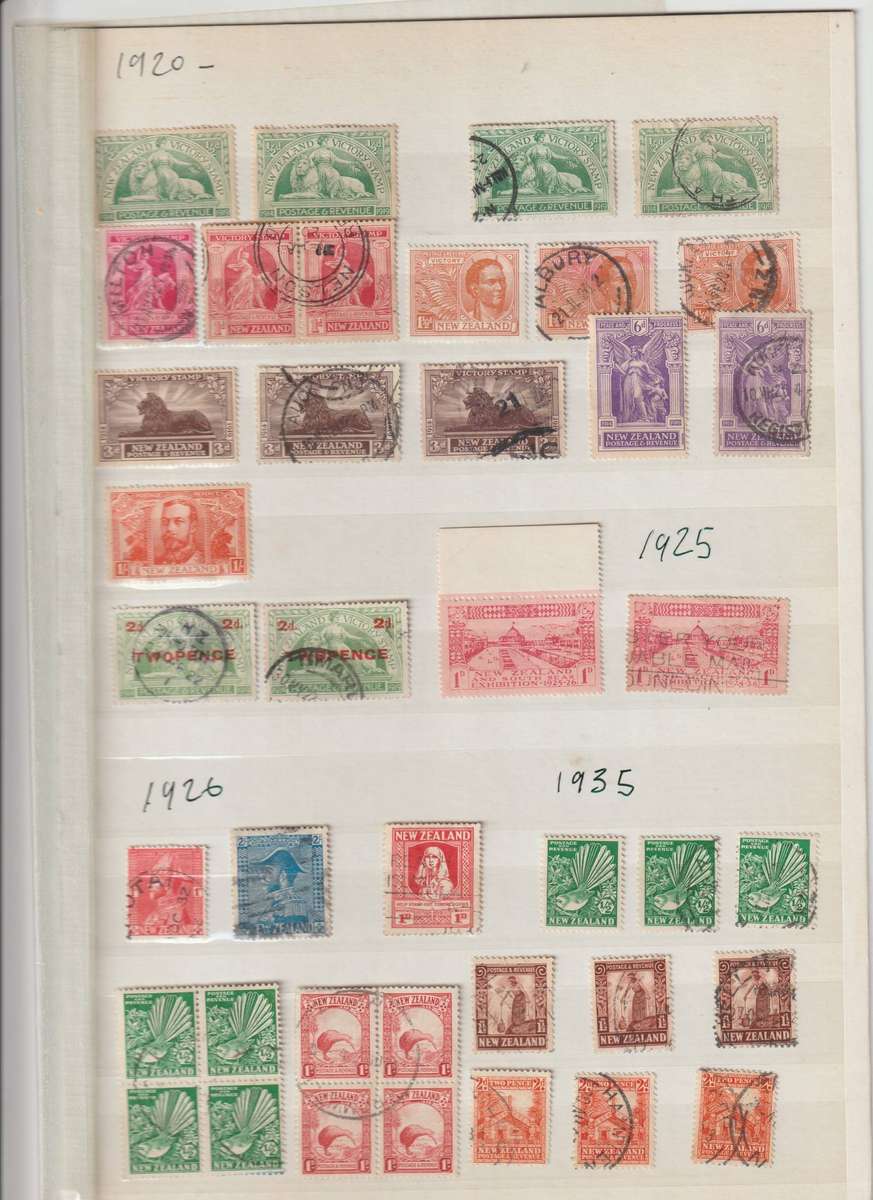 New Zealand 1920 - 1935 **m, *m, used. Good CV. See Scans.