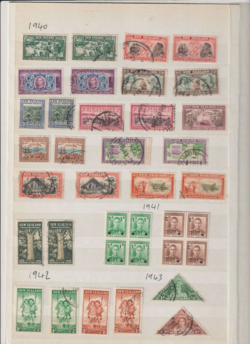 New Zealand 1936 - 1944 **m, *m, used. Good CV Selection. See Scans.