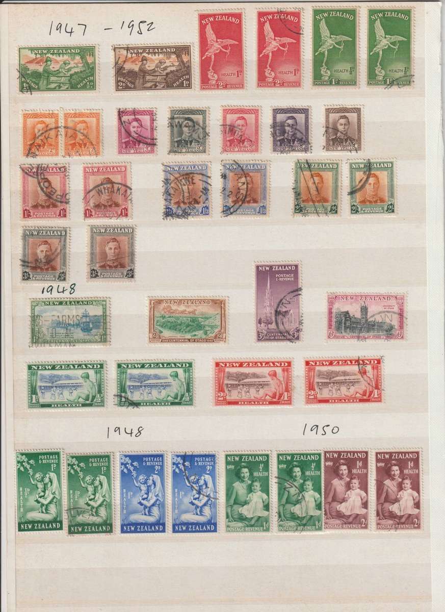 New Zealand 1936 - 1944 **m, *m, used. Good CV Selection. See Scans.