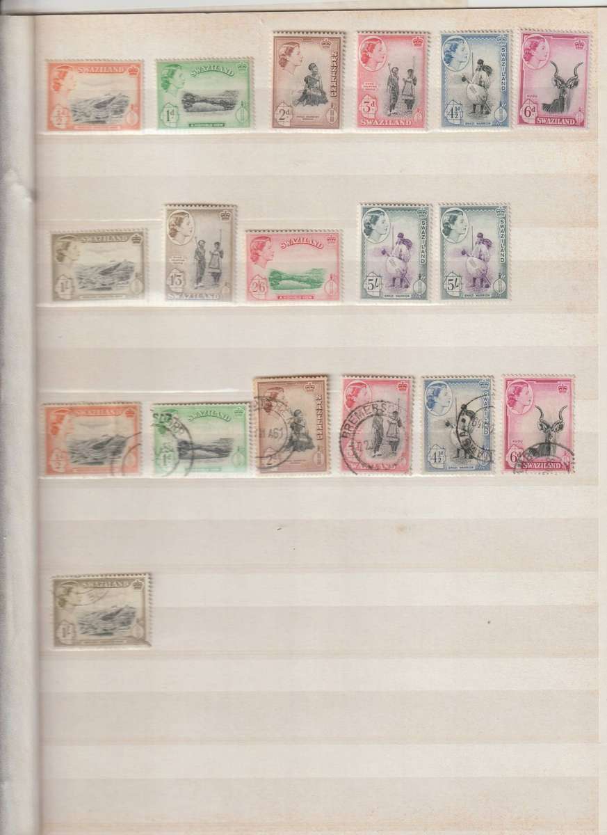 Swaziland QEII 1956 - 1968 selection *m, used. Good CV Value. See 4 Scans.