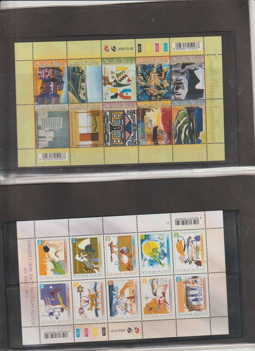 Republic of South Africa 1995 -2010 Blocks Mini sheets in folder. Fresh Good CV . See 18 Scans.