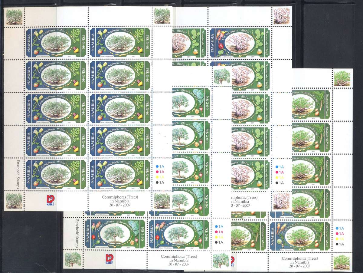 Namibia 2007 Commiphoras Of Namibia full set of 4 sheetlets - Superb Condition - CV R 750