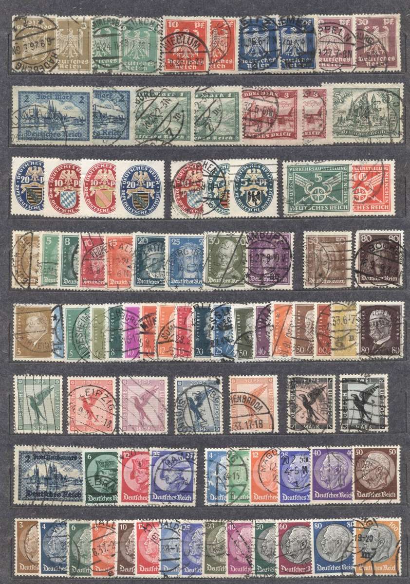 German Reich 1924 to 1941 used sets / selection - CV R 8000 + !! - Great selection
