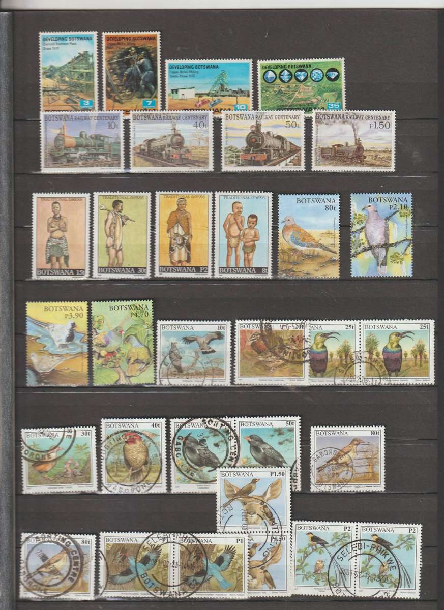 1887 - 1980 British Bechuanaland, Botswana Selection **M, *M, Used. Good CV. See Sans.