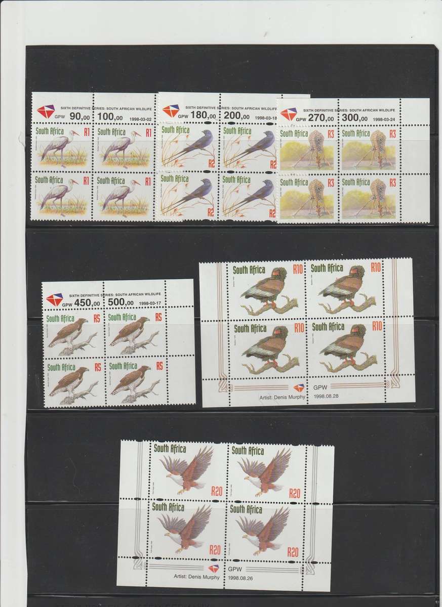 RSA 1998 Sixth Definitive Issue, Redrawn RSA Wildlife Controls **M . Good Value. See Scans.