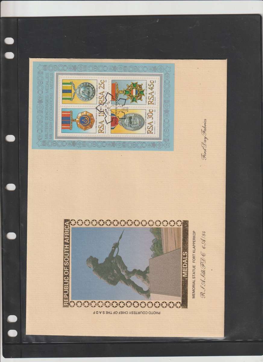 RSA 1984 Military decoration, Silks, FDC'S signed by dignitaries, designer, Medal recipient etc.