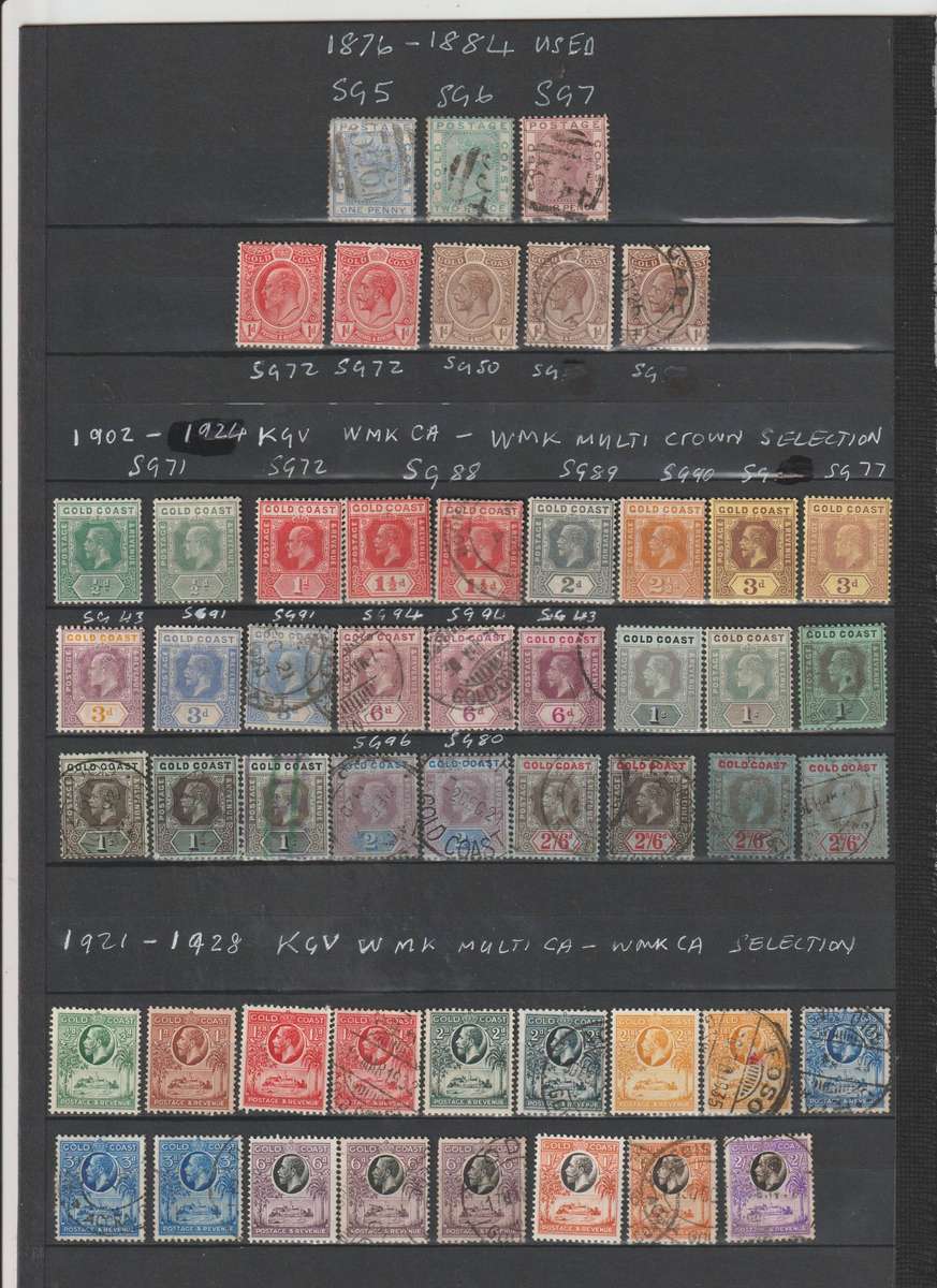Gold Coast 1876 - 1952 *M, Used selection. High CV. See Scans.