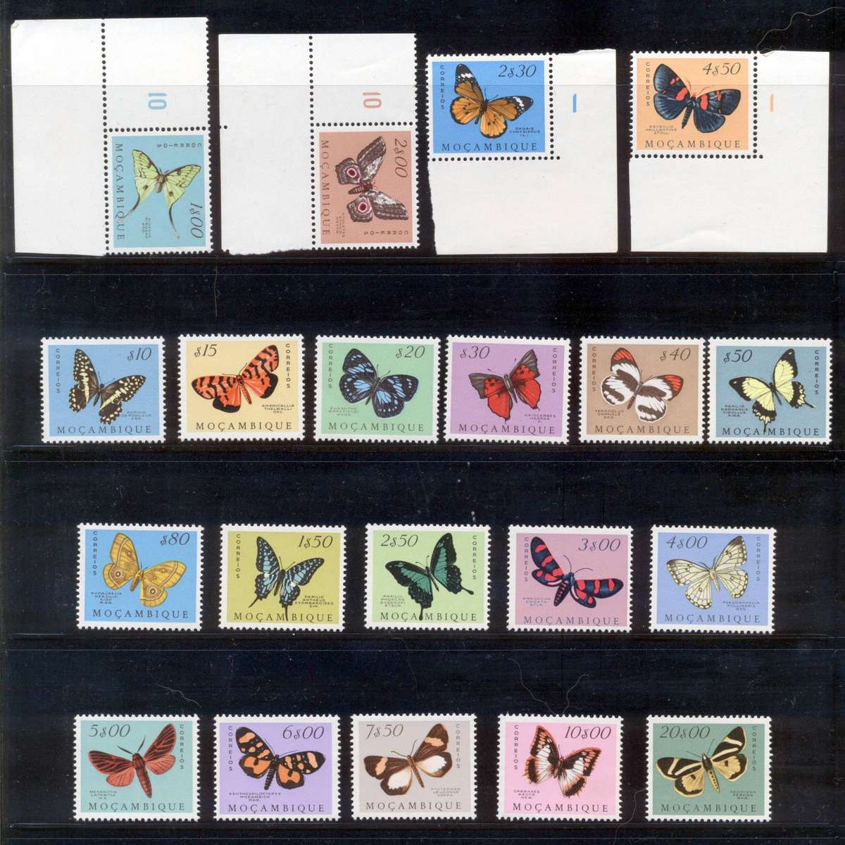 Mozambique 1953 Butterflies full set of 20 Superb Unmounted