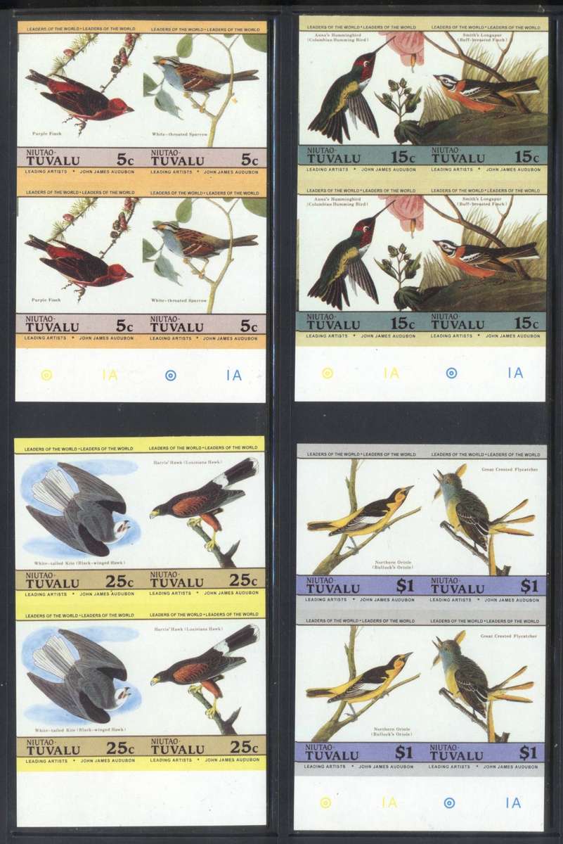 Tuvalu Niutao 1985 Birds set - in IMPERF Marginal Pairs - Superb condition - Nice !