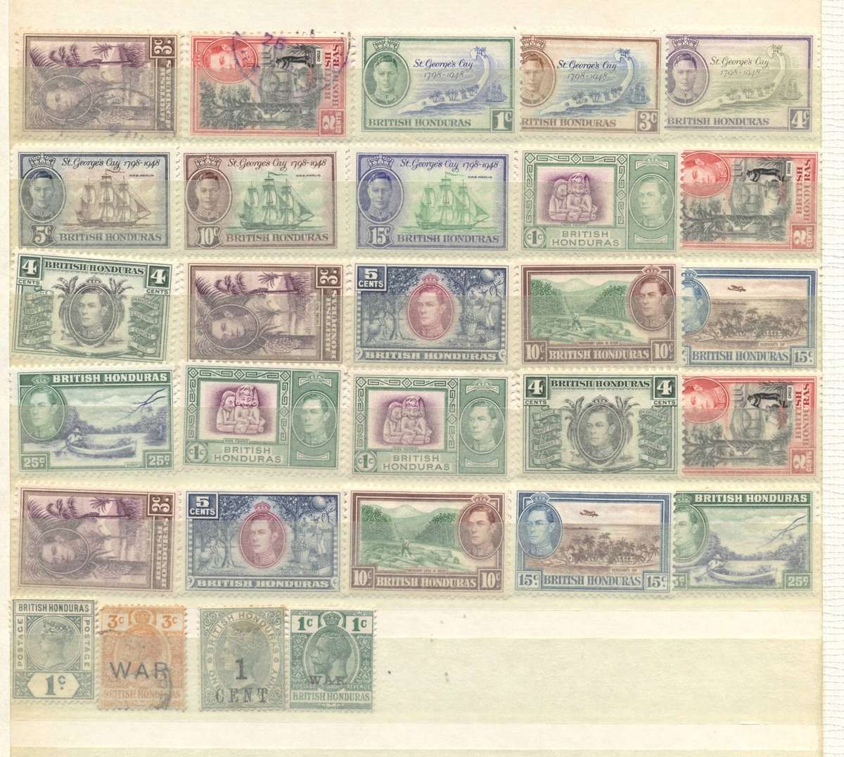 Honduras / British Honduras Used & Mint selection in stockpage - see 2 scans