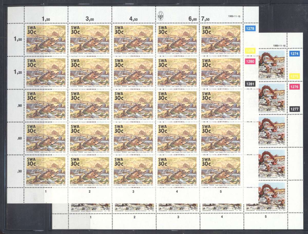SWA MINERALS COMPLETE SET (15) OF FULL SHEETS UMM(**)