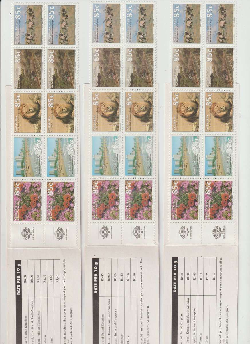 Selection of RSA 1993 -1996 Stamp Booklets. See Scans.