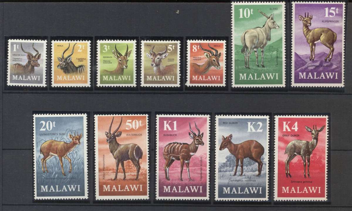 MALAWI, 1971 Antelopes short set of 12 ( no 30t) - Superb Unmounted